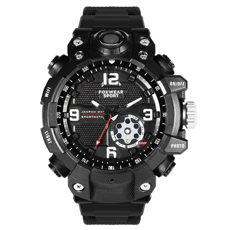 FOX10 Sports Camera Watch Remote Wifi Large Capacity HD X1440P Camera Wristband Glare Lighti IP67 Waterproof Smart Watch