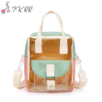 

S.IKRR Summer Transparent Mini Backpack Women Cute Clear Purses Bagpack Jelly Backpacks For School Teenagers Girls Crossbody New