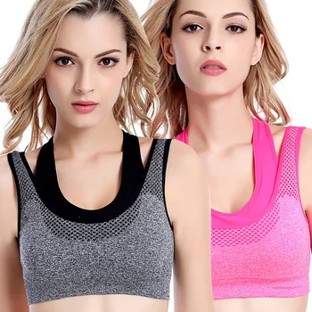 

Double-layer Professional Half Short Vest Shockproof Fixed Fitness Running Fitness Underwear Fake Two-piece Yoga Bra