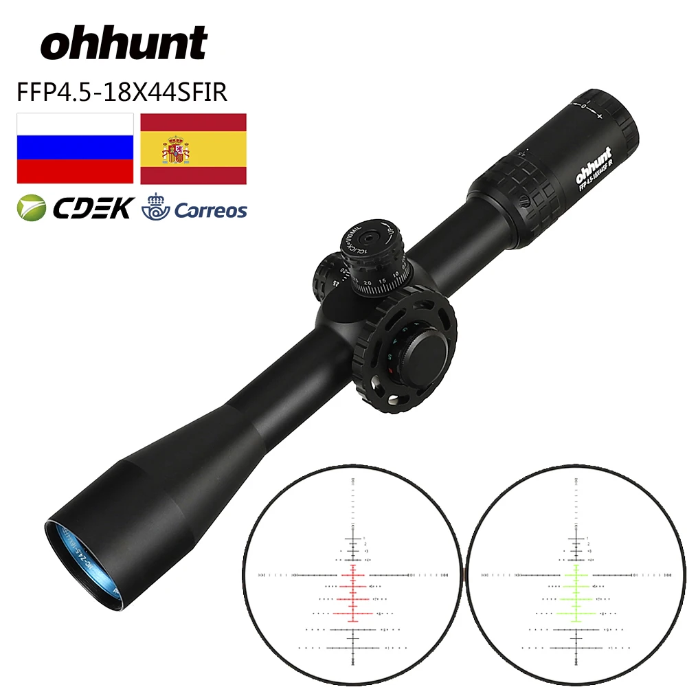 Ohhunt 4 5 18X44 SFIR первый фокусный самолет охотничий прицел стеклянный вытравленный