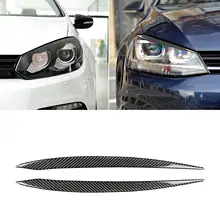 

2Pcs Carbon Fiber Headlights Eyebrow Eyelids Stickers for Volkswagen Golf 7 7.5