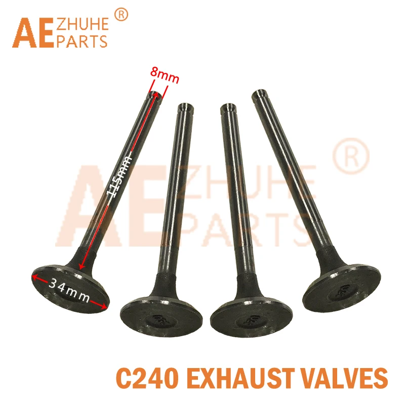 Intake Exhaust Valves Set New Forklift Parts For Isuzu Diesel C240 Engine Repair Parts 5-12551028-0 5-12552034-3