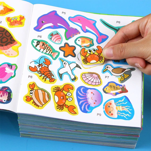 18 libri adesivi 3-6 anni adesivi per il cervello sinistro e destro  illuminazione gioco per la prima educazione Kawaii giocattolo per  l'addestramento dei bambini - AliExpress