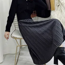 Новая зимняя юбка с высокой талией со свитером, плиссированная юбка