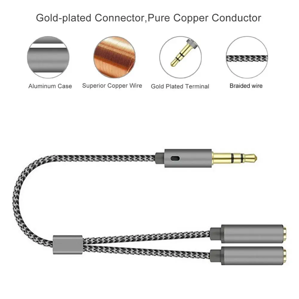 3.5mm audio cable Phone headset computer headset microphone combo conversion head adapter splitter