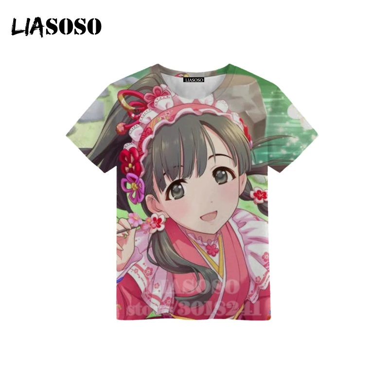LIASOSO/детская футболка Kanzaki Ranko с 3D принтом аниме Idol Master Золушка для девочек детский топ для мальчиков и девочек, свитер для подростков, B173-09 - Цвет: 4