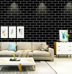 Black Brick Wall Sticker Self-adhesive Waterproof PVC Wallpaper Decoration Home Vinyl Peeling Film Living Room Bathroom Roll Pap