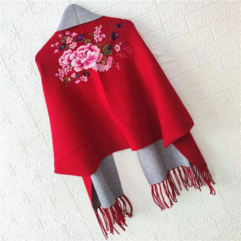 

Cashmere Pashmina Scarves Women Autumn Winter New Ponchos And Capes Female Warm Tassel Cloak Lady All-match Thick Blanket Shawls