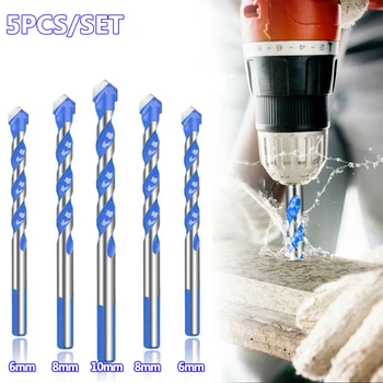 

5pcs/set Multifunctional Alloy Tile Drill Bits For Ceramic Glass Wall Drilling Durable And Practical