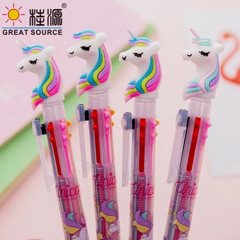 

6 Colors Multi Function Unicorn Ballpoint pen Multi-Functions 6 Colors Pen 4pcs per lot