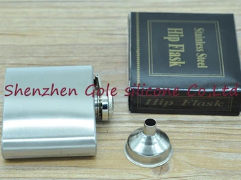 

Wholesale 500pcs/lot Mini Portable 4oz Stainless Steel Hip Flask Liquor Whisky Alcohol Cap + Funnel Drinkware Hot Sale Gift