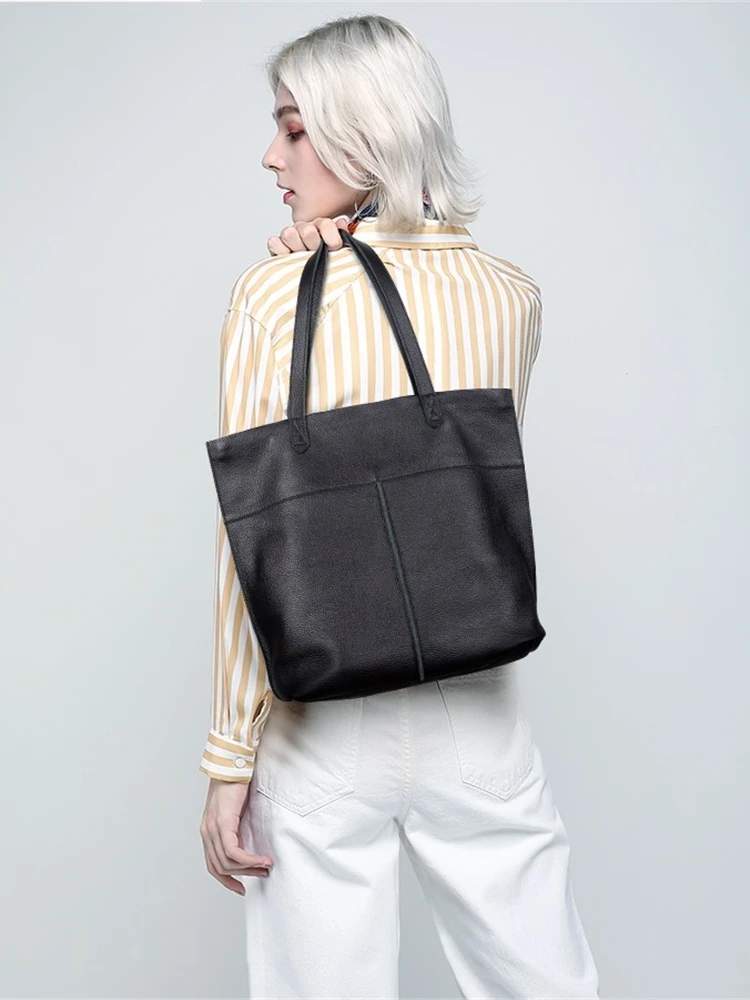 GIONAR, натуральная мягкая коровья кожа, классические черные сумки-шопперы для женщин, на плечо, для работы, путешествий, сумка для ноутбука, большие кошельки и сумки