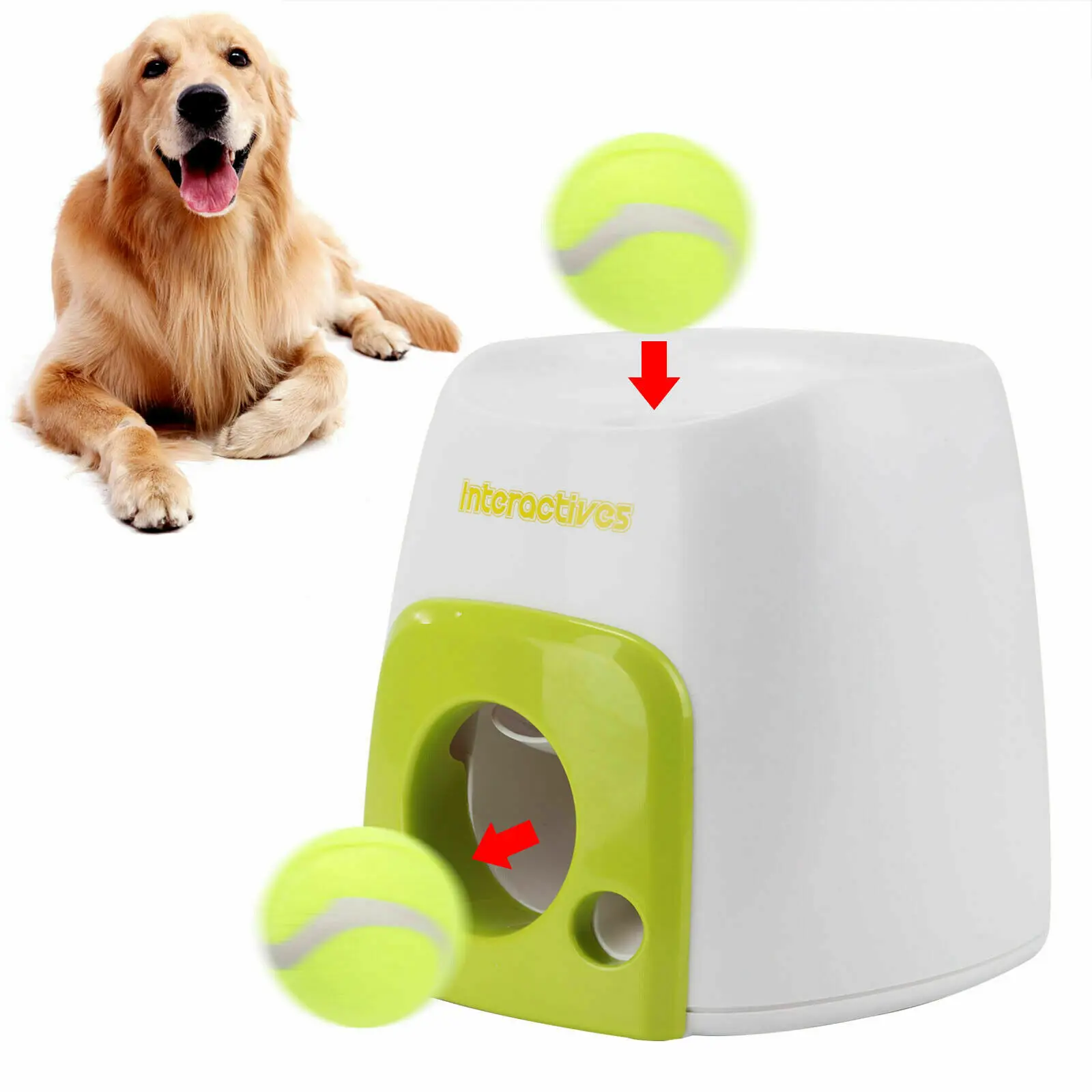 Pet Dog Interactive Treat Launcher dog toys Throwing Machine Fetch Ball Tennis supplies Fun Food Dispenser accessories | Дом и сад