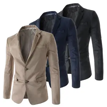 

Men's Solid Color Fit Slim Lapel Double Button Blazer Long Sleeve Suit Coat