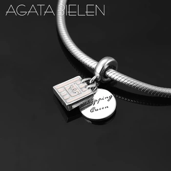 

Hot 925 Sterling Silver DIY pink queen bag shape fine Pendants Beads Fit Original europeu Charm Bracelet Jewelry making