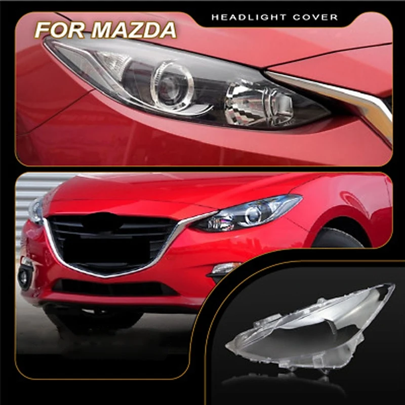 Car Headlight Lens Head Light Lamp Cover Shell Replacement for Mazda 3