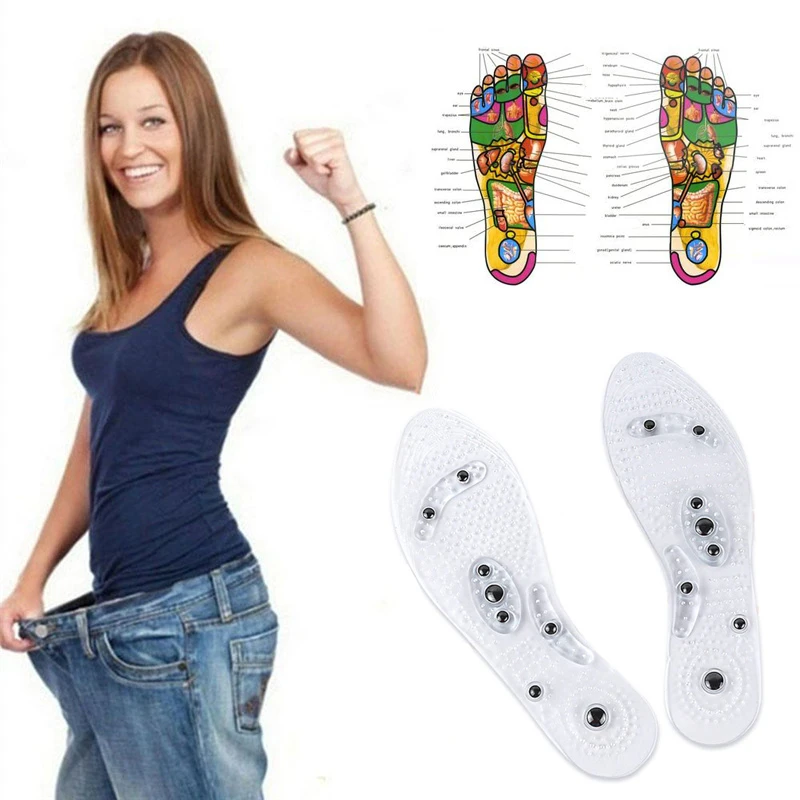 Magnetic Silicone Gel Insoles Weight Loss Arch Support Shoes Pads for Men Women Therapy Massage Foot 3