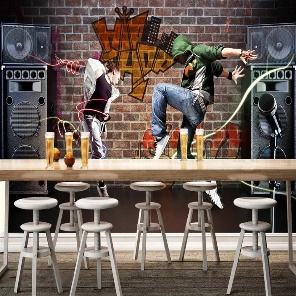 

Dropship Custom 3D Wallpaper Mural Hyun Dance Street Dance Music Background Wall Decoration Painting Decorative Mural Wallpaper