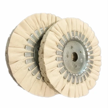 

2Pcs/Set 6 Inch Cotton Airway Polishing Buffing Wheel Cloth Open Bias Polishing Wheel White Arbor 25Mm Thickness Polishing Tool
