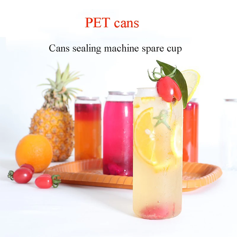 100pcs 55mm caliber PET Cups bottles for cans sealing machine 330ML 500ML 650ML PET Transparent Cans 3