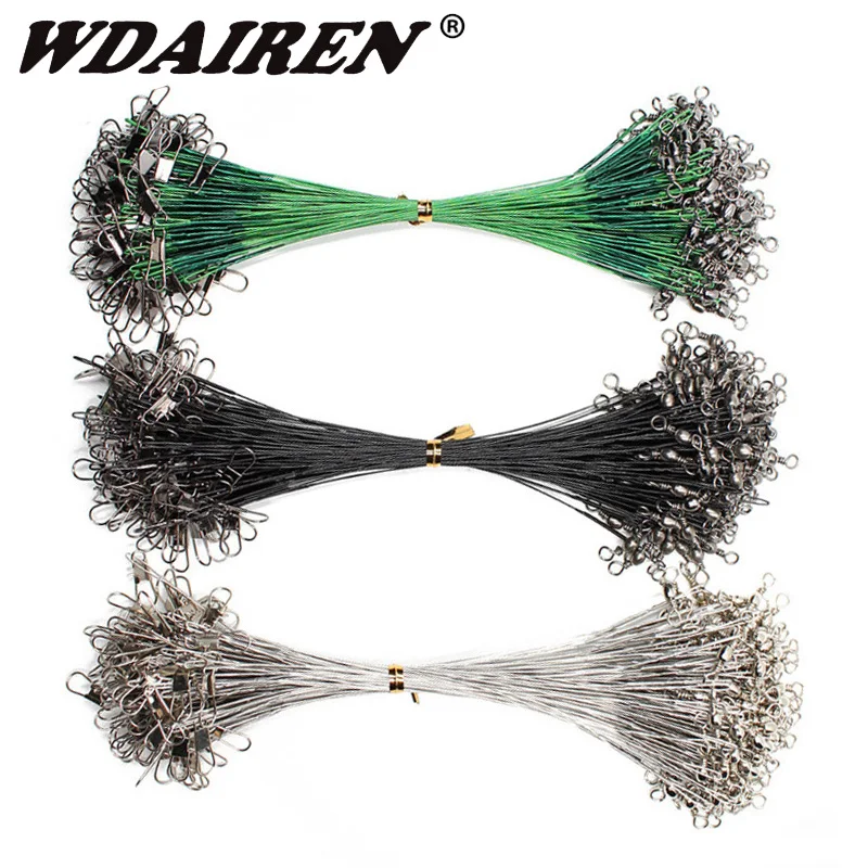 2 Bas De Ligne Coated Core 7 Spires En Acier Inoxydable - Résistance 20 Kg, Pour La Pêche Du Brochet