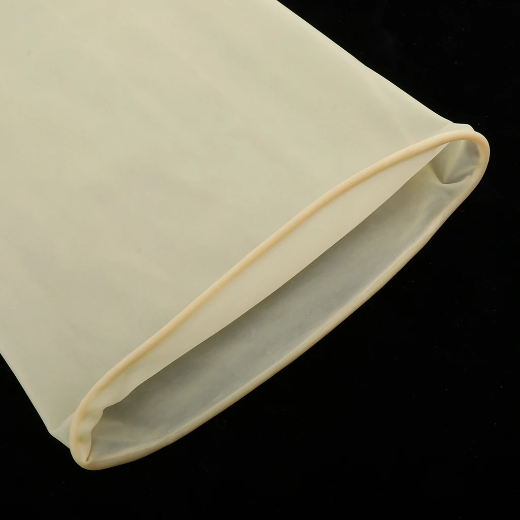 1pair 70cm Industrial Lab Solvent Chemical Resistant Latex Work Glove Yellow