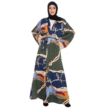 

2020 Abaya Women Dubai Kimono Turkish Muslim Dress Fashion printed Long Soft Open Cardigan Robe Femme Plus Size 2xl a1270