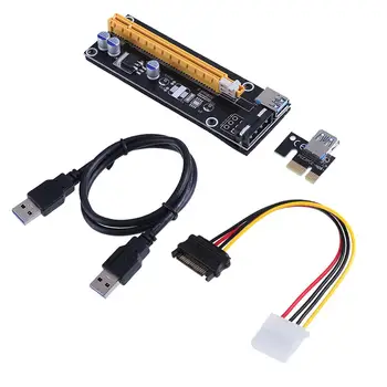 

PCI-E 1x to 16x Adapter Extender Card USB3.0 Data Cable Power Cable Kit for Mining Card PCI-E Board USB3.0 Data Cable 16x Board
