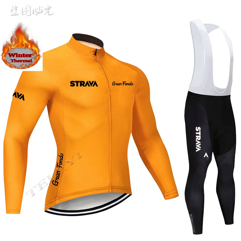 Велоспорт Джерси Strava Длинная зимняя теплая флисовая одежда велосипед MTB велосипедная Одежда Майо Ropa Ciclismo Hombre 20D гель - Цвет: 11