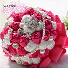 Свадебный букет со стразами Свадебные аксессуары атласный Свадебный букет невесты букеты с жемчужинами Свадебные цветы SPH239