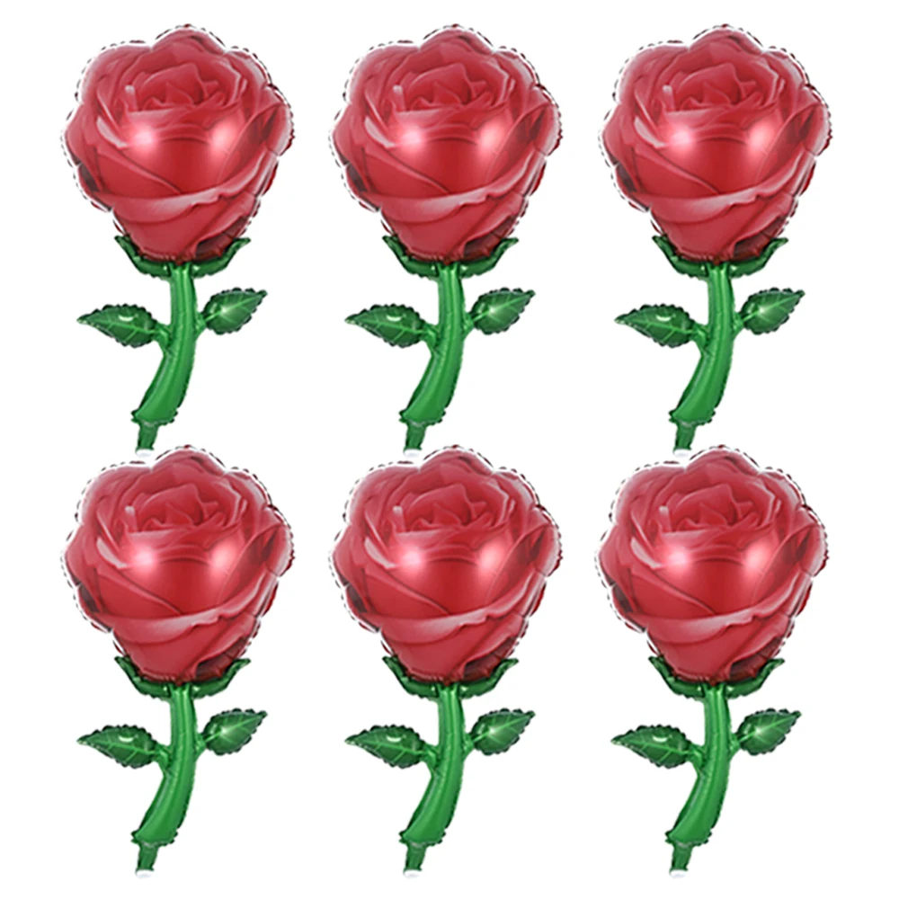 6Pcs Red Rose Foil Balloons Valentines Day Gift Bouquet Sunflower Daisy Wedding Decorations Kids Toys Helium Globos | Дом и сад