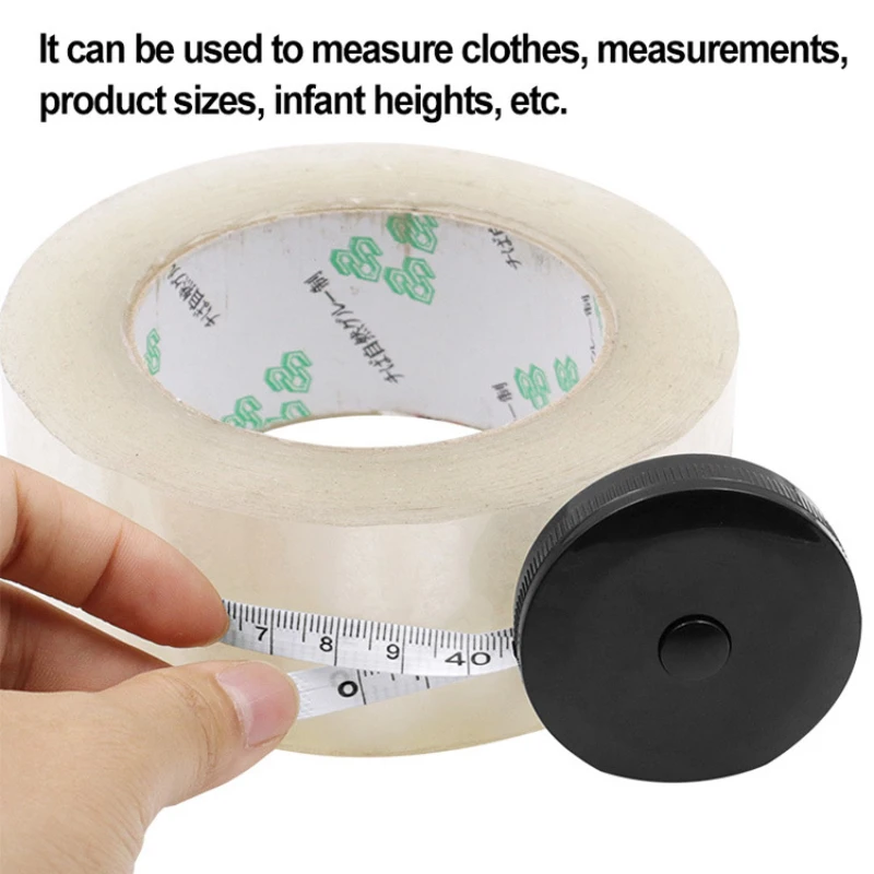 1.5m/60inch Black / White Tape Measures Dual Sided Retractable Tools Automatic ABS Flexible Mini Sewing Button Measuring Tape tape measure measuring tape