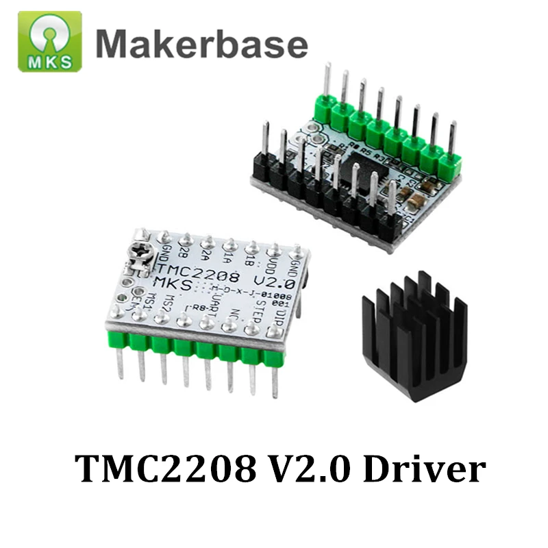 5 шт. Запчасти для 3D-принтера StepStick MKS TMC2208 V2.0 шаговый Драйвер ультра-тихий шаговый контроллер встроенный драйвер ток 1.4A