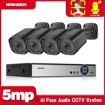

Wireless Face Detection 5MP NVR Kit CCTV Security System Two Way Audio POE IP Camera Outdoor Waterproof Video Surveillance Kits