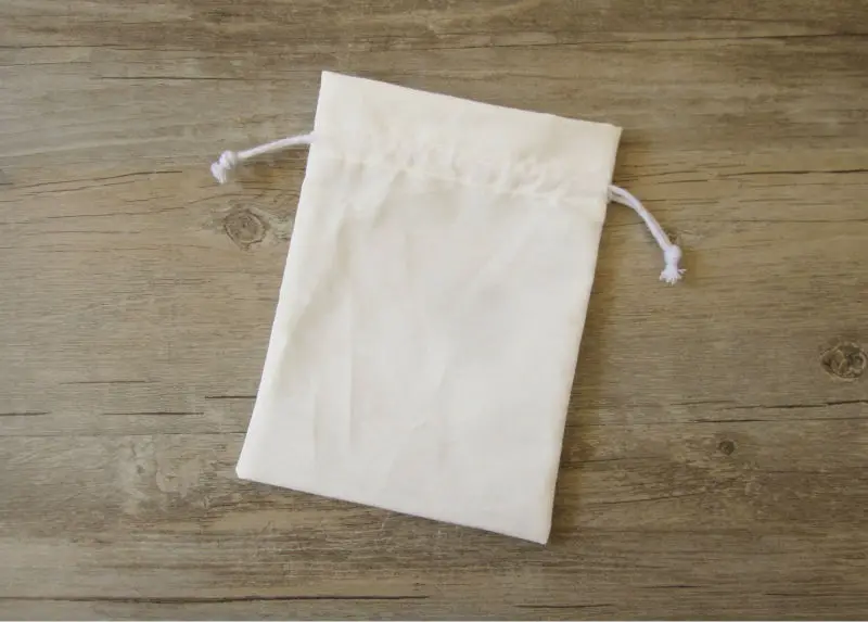 Чистый белый хлопок мешок шнурок Саше маленький/декоративный/продукт упаковывая мешки/подарок/ювелирные изделия ткань мешки Пользовательский логотип печать 50