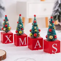 Креативные рождественские украшения для дома, модное украшение для рабочего окна, нетоксичное мини искусственное Рождественское дерево