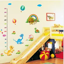 Динозавр наклейки для измерения роста мебели детская комната мультфильм наклейки на стену Съемная гостиная спальня наклейки для измерения роста AY9232