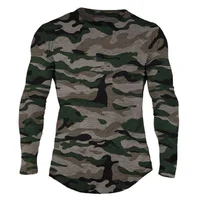 T-shirt manches longues homme, en coton hauts vêtement Camouflage, course à pied, entraînement, automne, décontracté 1