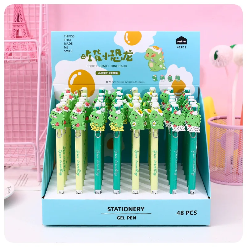 

2 pcs/lot Little Like Eat Dinosaur Kawaii Gel Pen Ink Pen Promotional Gift Stationery School & Office Supply