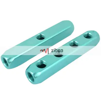 

Teal Aluminum 4 Out 1 In Ports Cuboid Shape Air Inline Manifold Block