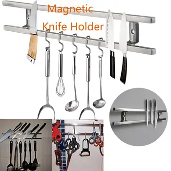 

Wall-Mounted Magnetic Knife Holder Durable Double Bar Knife Rack For Knives Kitchen Utensils Home Restaurant Kitchen Accessories