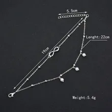 Японский, корейский аксессуары хипстерские Для женщин сплав анклет(браслет на ногу с цифрой «8» и надписью, двойной Слои жемчужный браслет для ног Лидер продаж ножка-shape форме, благодаря чему создается ощущение невесомости с аксессуары для ухода за волосами
