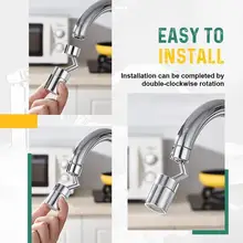 

720°Universal Splash Filter Faucet Spray Head Anti Splash Filter Faucet Children Movable Kitchen Tap Water Saving Nozzle Sprayer