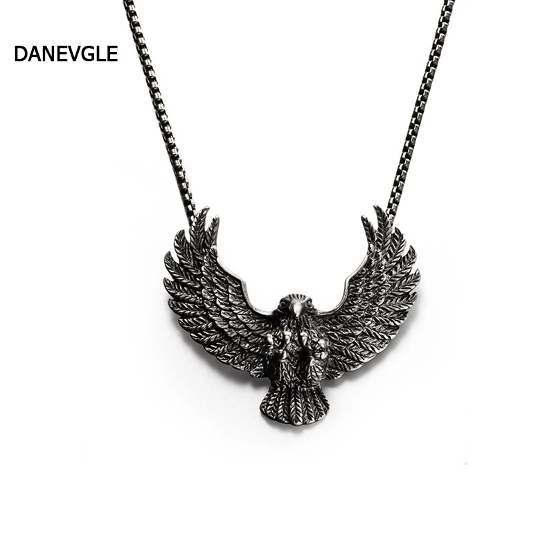 

Eagle eagle wings metal trend 63.5CM chain length men's necklace & pendant meaning more flying higher gift for friends