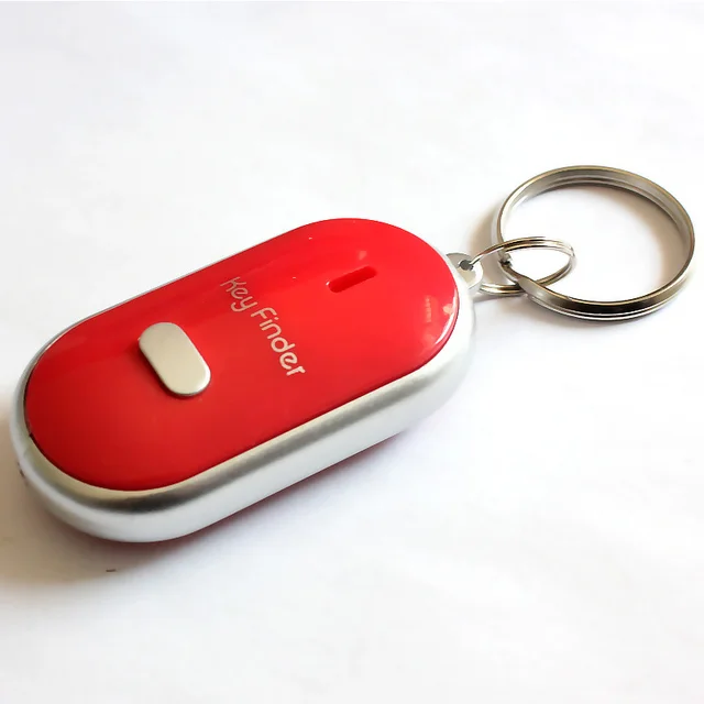 LED Key Finder Locator Find Lost Keys Chain Keychain Whistle Sound Control Locator Keychain Accessories H-best Red