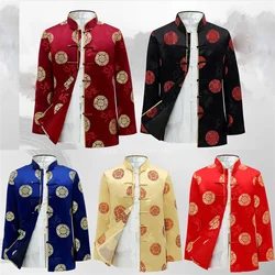 Suit Traditional Chinese Clothing for Men Kung Fu Year Clothes Birthday Party Hanfu Blouse Chinese Tops Jacket