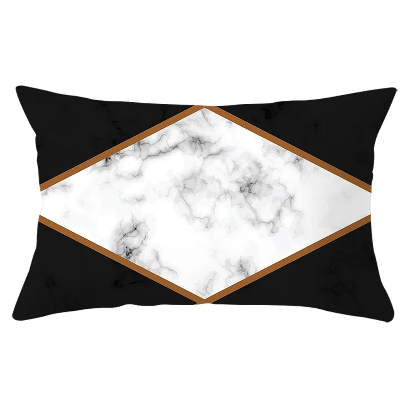 Brief Marble Geometric Cushion Cover 30x50 Sofa Decorative Pillowcase Polyester Print Throw Pillows for Home Decor Pillow Cover 