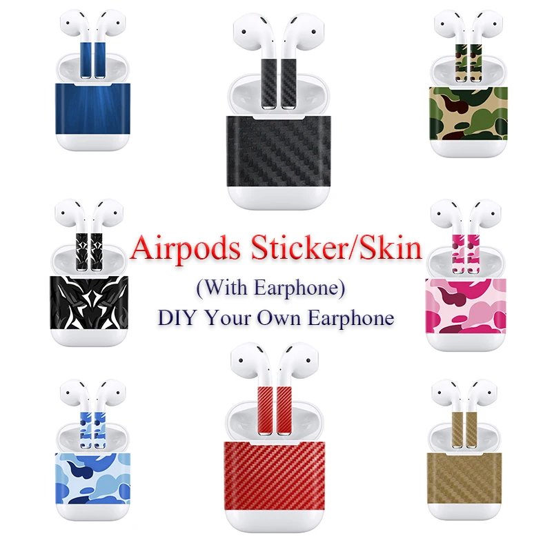 Новые модные углеродного волокна ультра тонкая пленка Стикеры для гарнитура airpods