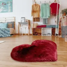 Мягкий Противоскользящий ворсистый, пушистый ковер в форме сердца для спальни