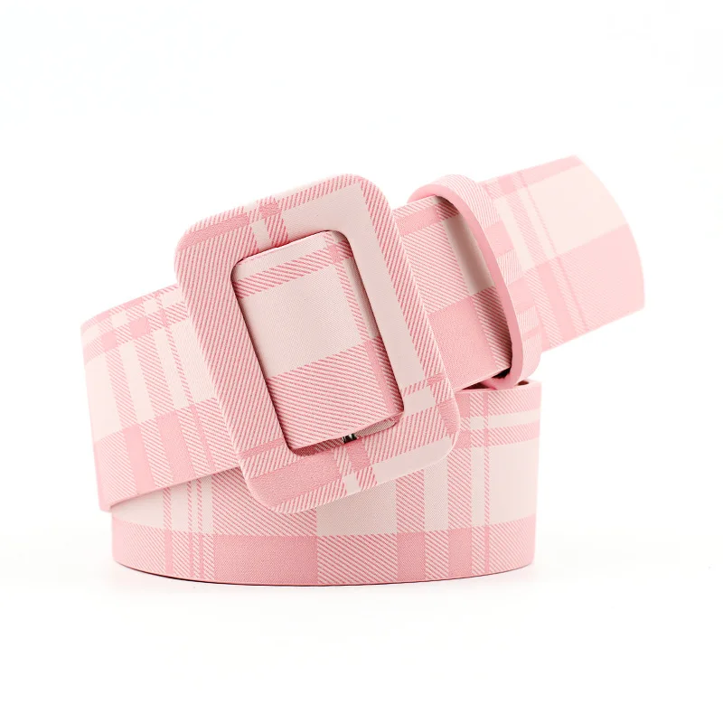 

designer belt korean Fashion wild candy color ladies slim decorative belt trend front without hole wide belt female